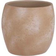 Mica Decorations Bloempot Lester rond mat creme ivoor stone handgemaak...