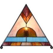 LumiLamp Tiffany Tafellamp  26x26x30 cm  Bruin Glas Tiffany Bureaulamp