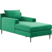 Beliani GUERET - Chaise longue-Groen-Fluweel