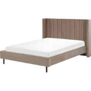 Beliani VILLETTE - Tweepersoonsbed-Beige-Fluweel