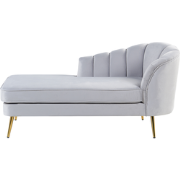 Beliani ALLIER - Chaise longue-Grijs-Fluweel