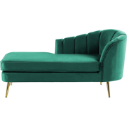 Beliani ALLIER - Chaise longue-Groen-Fluweel