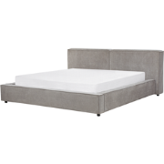 Beliani LINARDS - Tweepersoonsbed-Grijs-Polyester