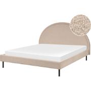 Beliani MARGUT - Tweepersoonsbed-Beige-Bouclé