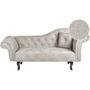 Beliani LATTES - Chaise longue-Beige-Fluweel