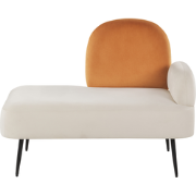 Beliani ARCEY - Chaise longue-Oranje-Fluweel