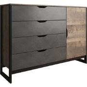 Meubella Dressoir Acasia - Grijs - Eiken - 138 cm