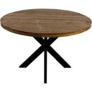 HSM Collection-Ronde Eettafel Melbourne-150x150x76-Naturel/Zwart-Mango...