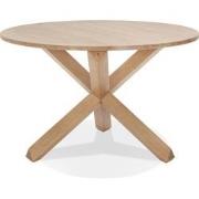 Ronde tafel in massief eikenhout met X-vormige poot - FATY designtafel...