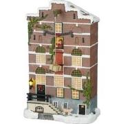 LuVille Kerstdorp Miniatuur Pakhuis Gevel - L19 x B11 x H29 cm