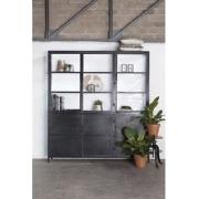 Metalen Vitrinekast - 200x40x220cm - Vitrinekast Lotte Zwart/Wit - Gig...