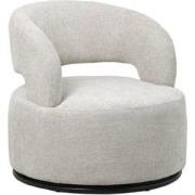 Draaifauteuil - Stof Beige - Hoogte Rugleuning 77cm - Eliza