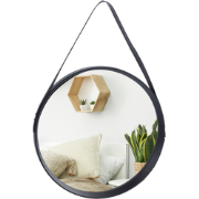 MISOU Spiegel - Rond - Zwart - met Frame - 51 cm - Wandspiegel - Badka...