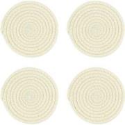 Krumble Pannenonderzetter rond - Katoen - Beige - Set van 4