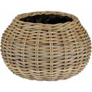 Mica Decorations Plantenbak Marcia - 43x43x30 cm - Rotan - Grijs