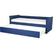 Beliani LIBOURNE - Onderschuifbed-Blauw-Polyester