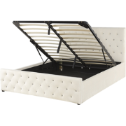 Beliani AMIENS - Tweepersoonsbed-Beige-Fluweel