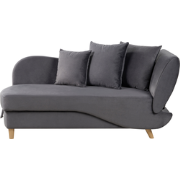 Beliani MERI - Chaise longue-Grijs-Fluweel