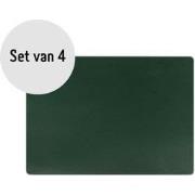 Krumble Placemat PU Leer - Donkergroen - Set van 4