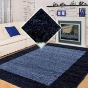 Tapijtenloods Basic Shaggy Kader vloerkleed Blauw Hoogpolig- 200x290 C...