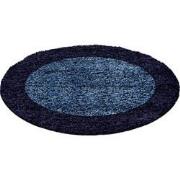 Tapijtenloods Basic Rond Shaggy Kader vloerkleed Blauw Hoogpolig- 160 ...