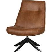 WOOOD Skyler Draaibare Fauteuil- Kunstleer - Cognac - 94x67x85