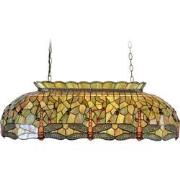 LumiLamp Hanglamp Tiffany  100x47x156 cm Groen Glas Rechthoek Libelle ...