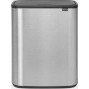 Bo Touch Bin, met 2 binnenemmers, 2 x 30 liter - Matt Steel Fingerprin...