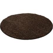 Tapijtenloods Basic Rond Shaggy vloerkleed Bruin Hoogpolig- 200 CM RON...