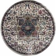 Tapijtenloods Picasso Rosa Vintage Rond Vloerkleed Creme / Multi Laagp...