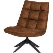 WOOOD Jouke Draaifauteuil - Kunstleer - Cognac - 97x70x85