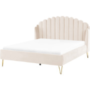 Beliani AMBILLOU - Tweepersoonsbed-Beige-Fluweel