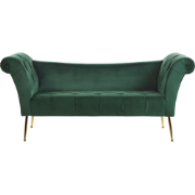 Beliani NANTILLY - Chaise longue-Groen-Fluweel