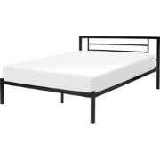 Beliani CUSSET - Tweepersoonsbed-Zwart-Staal