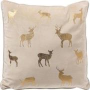 Geen merk DEER - Sierkussen 45x45 cm - velvet - kerst - Whisper White ...