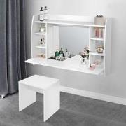 ML-Design Wandkaptafel met spiegel, wit, 110x74x48,5 cm, gemaakt van M...