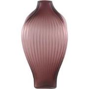 PTMD Halde Purple Solid Glass Vase Ribbed Organic High