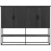 DTP Home Cabinet Beam large, 4 doors, open rack BLACK,140x180x40 cm, r...