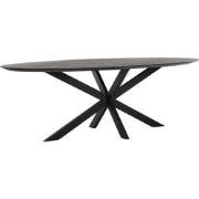 DTP Home Dining table Shape oval BLACK,78x240x110 cm, recycled teakwoo...