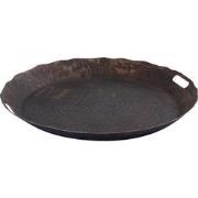 PTMD Semin Copper Alu Round Rustic Tray Wavy Edge L