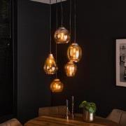 AnLi Style Hanglamp 5L getrapt mix - Amberkleurig glas