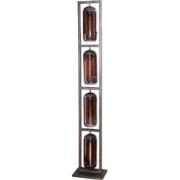 AnLi Style Vloerlamp 4L tower smoke glas-geperforeerd staal