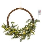 House of Seasons Kerstkrans met LED Verlichting - Ø45 cm - Groen