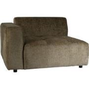 PTMD Quinta Sofa Arm Left Soft Velvet Moss Green