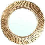 PTMD Posh Gold Iron Mirror Leafs Frame Round