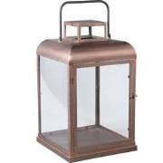 PTMD Vitoria Copper Rectangle Iron Lantern With Glass L