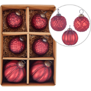 Beliani ARGENTIN - Kerstballen-Rood-Glas