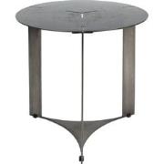 PTMD Ferrum Grey Oldnickle Metal Side Table Round 50cm