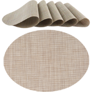 OTIX Placemats - Set van 6 - Kunststof - Ovaal - Beige - Onderleggers ...