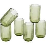 Mica Decorations Merlot Drinkglas - Set van 6 - 400 ml - Lichtgroen